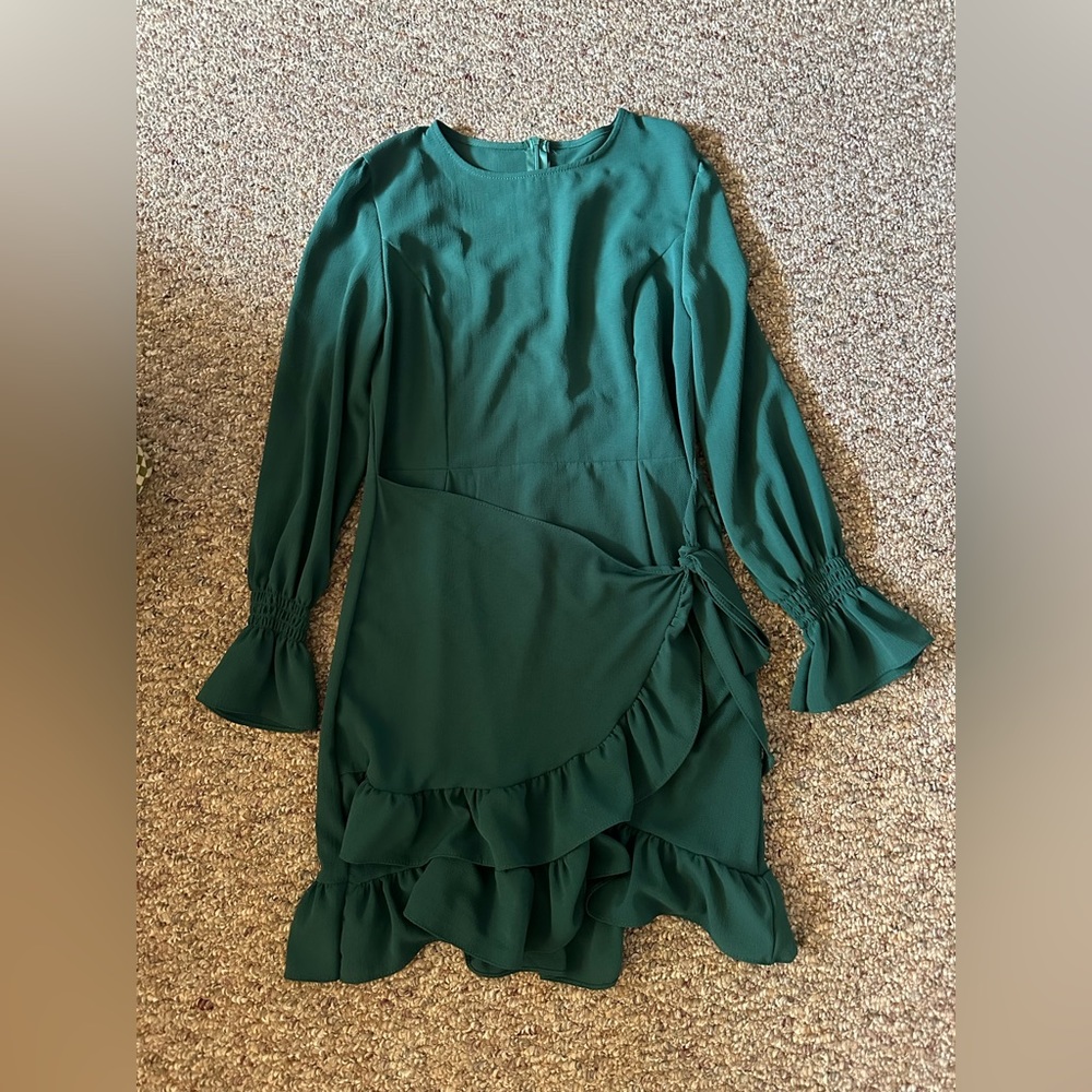 Dark green long sleeve dress